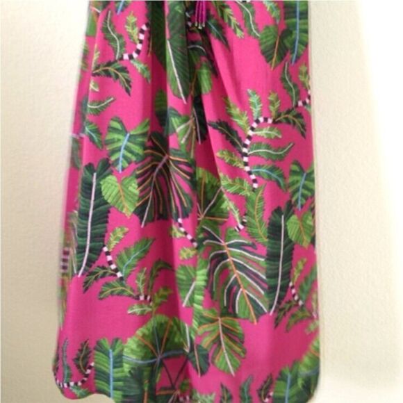 NWT Farm Rio Women’s Pink Leaves Midi Dress - Size Large - Picture 9 of 13